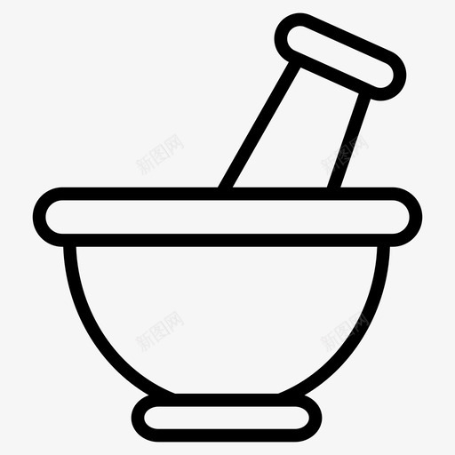 碗草药医药图标svg_新图网 https://ixintu.com 医药 混合 牙科和医疗线图标 碗 草药 药房