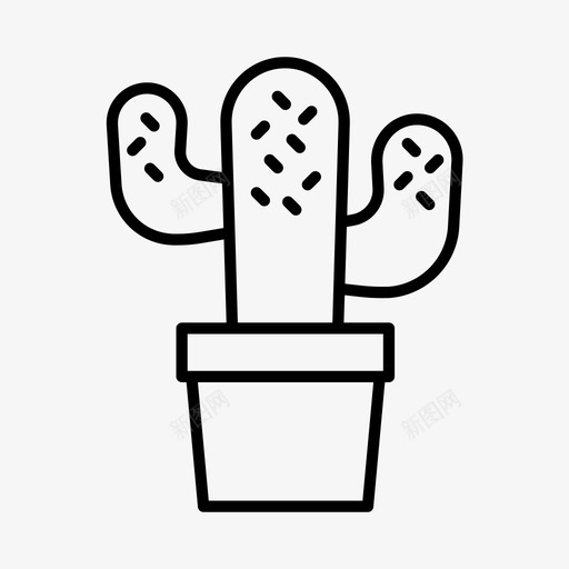 仙人掌绿色植物植物图标svg_新图网 https://ixintu.com 仙人掌 植物 盆栽 绿色植物 花盆
