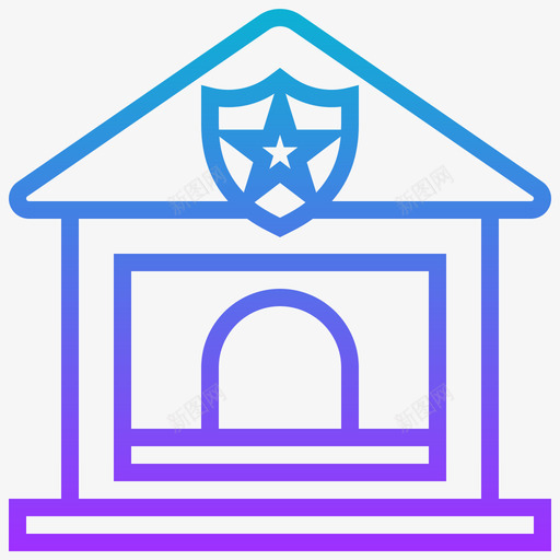 警察局家庭安全1梯度图标svg_新图网 https://ixintu.com 家庭安全1 梯度 警察局