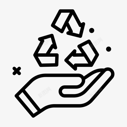 循环利用绿色环保线性化图标svg_新图网 https://ixintu.com 利用 循环 线性化 绿色环保