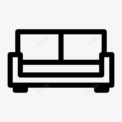 室内木制沙发沙发座椅图标svg_新图网 https://ixintu.com 坐椅 室内 座椅 木制 沙发