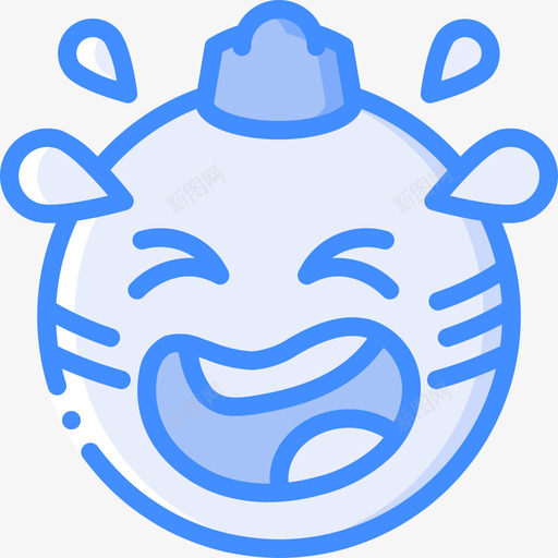 笑圣诞表情4蓝色图标svg_新图网 https://ixintu.com 圣诞 蓝色 表情