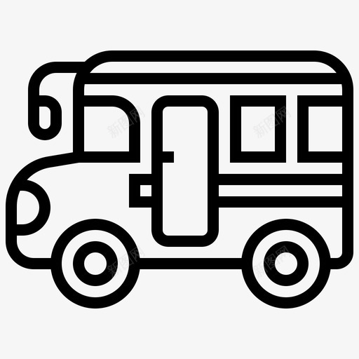 校车儿童交通图标svg_新图网 https://ixintu.com 交通 儿童 幼儿园线 旅游 校车