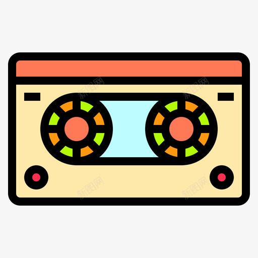 卡带音乐和声音11线性颜色图标svg_新图网 https://ixintu.com 卡带 声音 线性 音乐 颜色