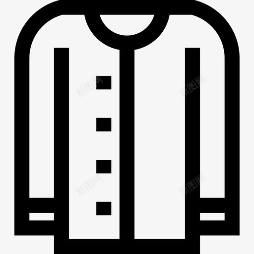 开襟羊毛衫衣服118直线型图标svg_新图网 https://ixintu.com 开襟 直线 线型 羊毛衫 衣服