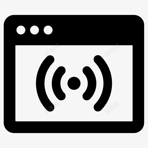 广播直播流媒体图标svg_新图网 https://ixintu.com 广播 流媒体 浏览器 直播