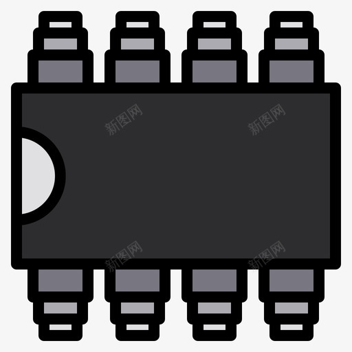 晶体管半导体1线性彩色图标svg_新图网 https://ixintu.com 半导体 彩色 晶体管 线性