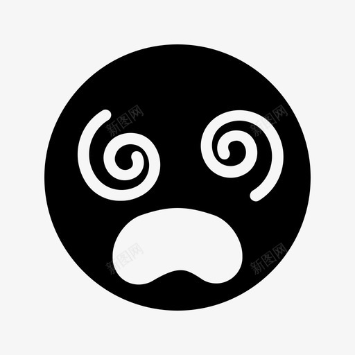 头晕表情恶心图标svg_新图网 https://ixintu.com 头晕 恶心 恶心字形 表情