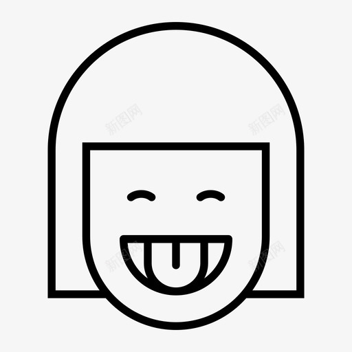 害羞表情女孩图标svg_新图网 https://ixintu.com 女孩 女孩表情1行 害羞 睡眠 舌头 表情
