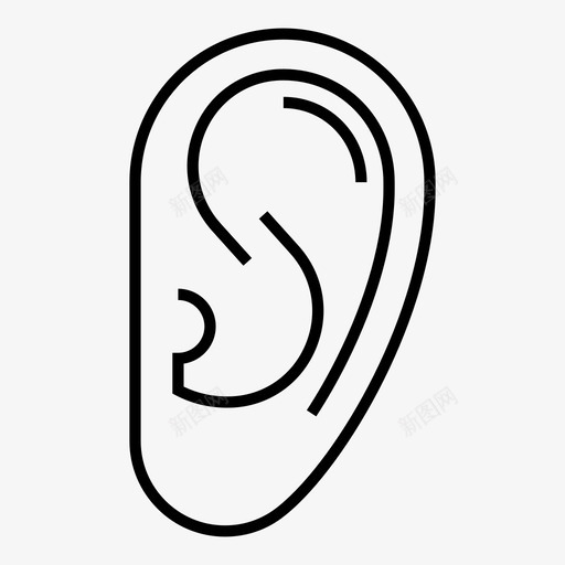 人耳听觉感官图标svg_新图网 https://ixintu.com 人体 人耳人 听觉 图标 声音 感官 线图 耳听 解剖