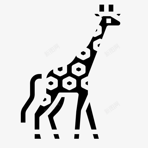 长颈鹿动物野生图标svg_新图网 https://ixintu.com 动物 动物园 固体 野生 长颈鹿