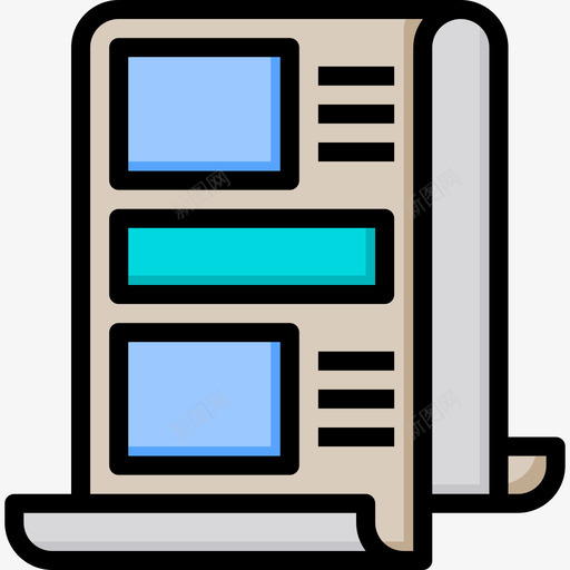 报纸通讯2线颜色图标svg_新图网 https://ixintu.com 报纸 线颜色 通讯2
