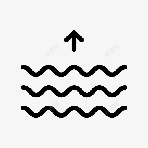 涨潮海洋天气线图标svg_新图网 https://ixintu.com 天气线 海洋 涨潮