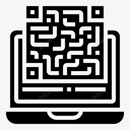 二维码条码和二维码6字形图标svg_新图网 https://ixintu.com 二维 字形 条码