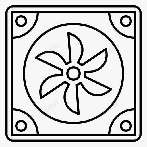 冷却器机箱风扇计算机冷却器图标svg_新图网 https://ixintu.com 冷却器 图标 散热 机箱 硬件 线图 计算机 风扇