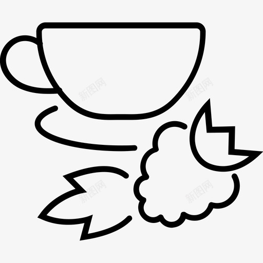 覆盆子茶黑色饮料图标svg_新图网 https://ixintu.com 热的 覆盆子茶 饮料 黑色
