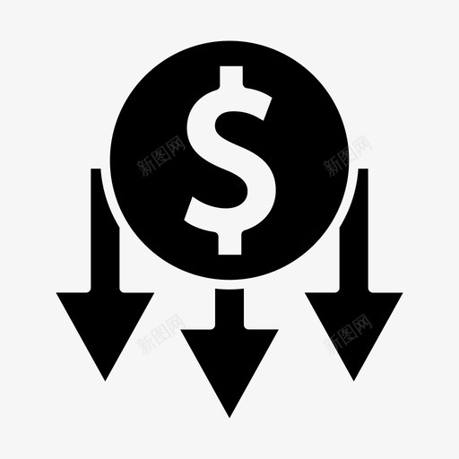 亏损业务成本下行图图标svg_新图网 https://ixintu.com 下行图 下跌 业务公司 亏损业务 亏损图 低 成本
