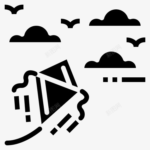 风筝玩具童年实心图标svg_新图网 https://ixintu.com 实心 玩具 童年 风筝