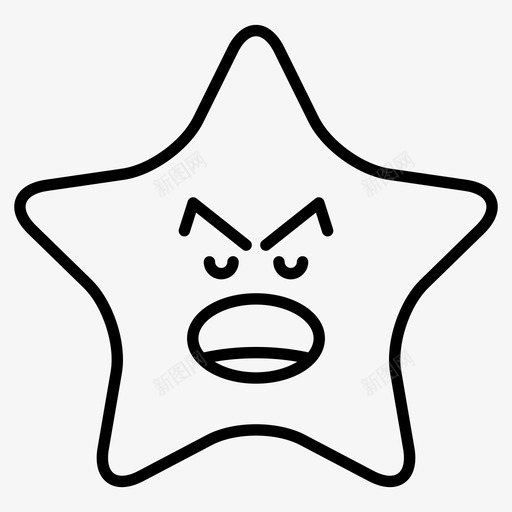 明星愤怒表情图标svg_新图网 https://ixintu.com 喜怒无常 愤怒 明星 明星表情线 表情
