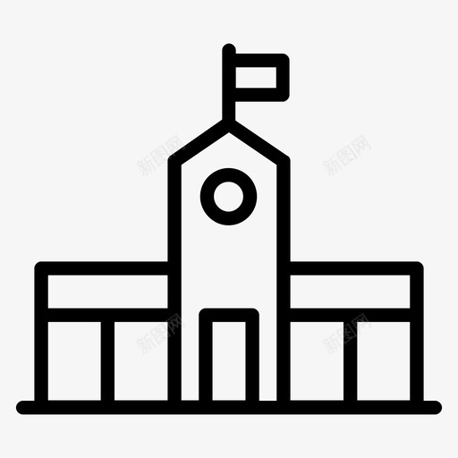 学校学院大楼图标svg_新图网 https://ixintu.com 25个 图标 大学 大楼 学校 学院 建筑 教育 线图