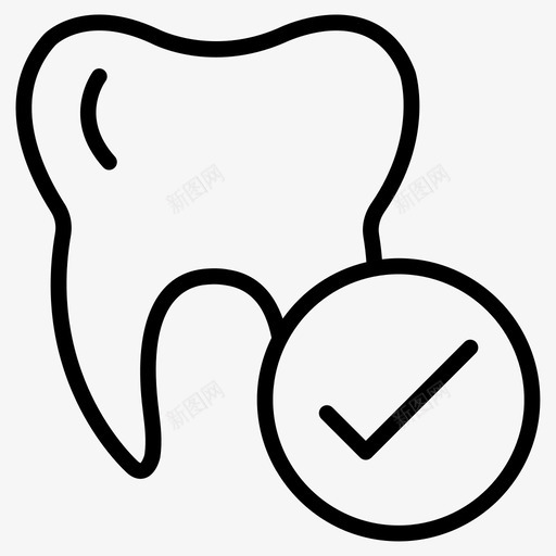 检查牙科口腔图标svg_新图网 https://ixintu.com 勾号 口腔 检查 牙科 牙科和医疗线图标 牙齿