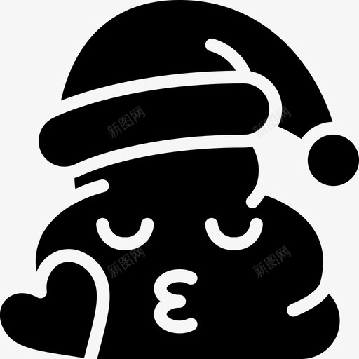 吻圣诞表情填充图标svg_新图网 https://ixintu.com 圣诞 填充 表情