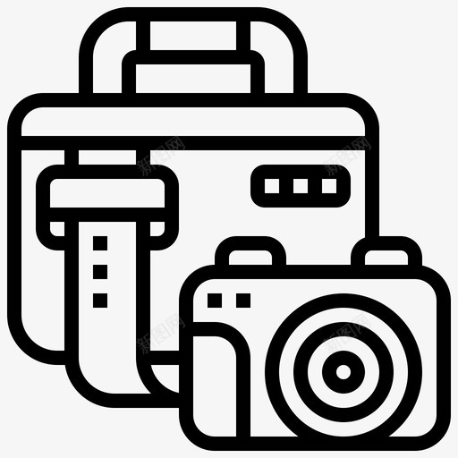 相机携带配件袋子图标svg_新图网 https://ixintu.com 携带 照相馆 相机 箱子 袋子 配件
