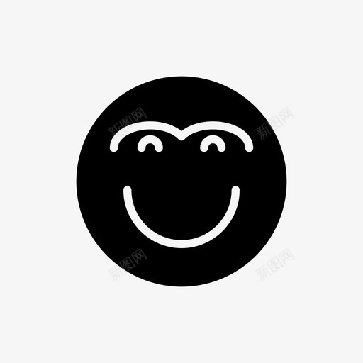 表情符号脸开心图标svg_新图网 https://ixintu.com 开心 笑脸 脸 表情实心 表情符号