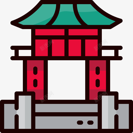 日本日本89线性颜色图标svg_新图网 https://ixintu.com 日本 线性 颜色