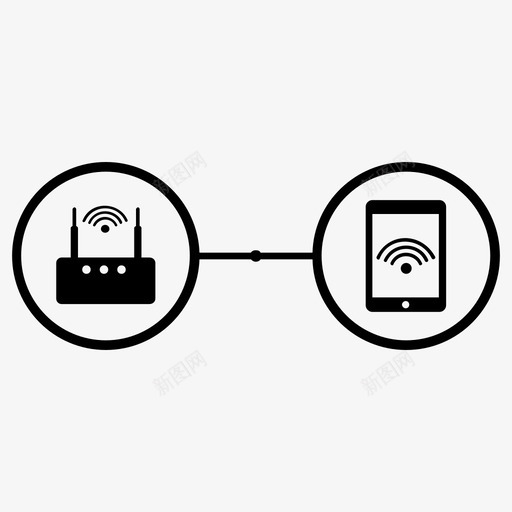 互联网连接信号传输图标svg_新图网 https://ixintu.com wifi 互联网 传输 信号 无线 连接
