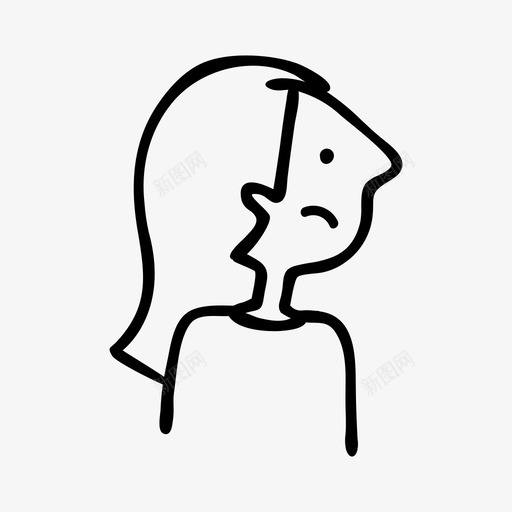 女孩化身情感图标svg_新图网 https://ixintu.com 化身 女人 女孩 情感 眼睛 角色