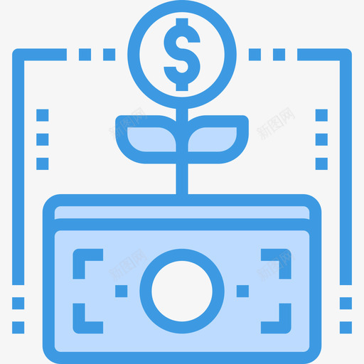 金钱商业概念13蓝色图标svg_新图网 https://ixintu.com 商业概念13 蓝色 金钱