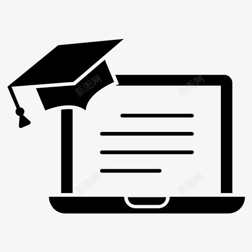 在线教育在线学习笔记本电脑图标svg_新图网 https://ixintu.com 图标 在线学习 在线教育 在线阅读 字形 教育 电脑 科学 笔记本