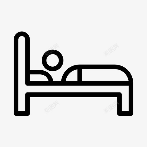 睡眠住院生病图标svg_新图网 https://ixintu.com 住院 生病 睡眠