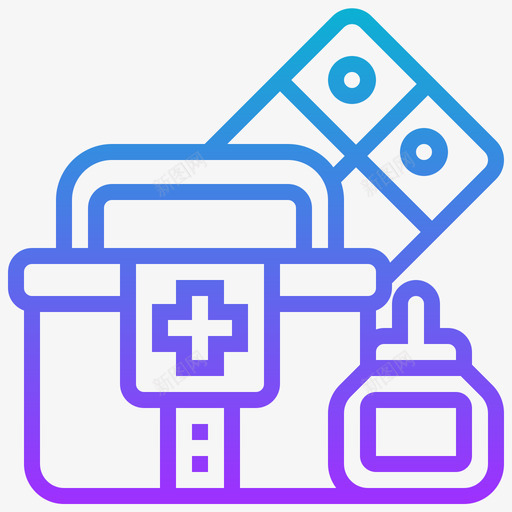 急救箱医用208梯度图标svg_新图网 https://ixintu.com 医用 急救箱 梯度