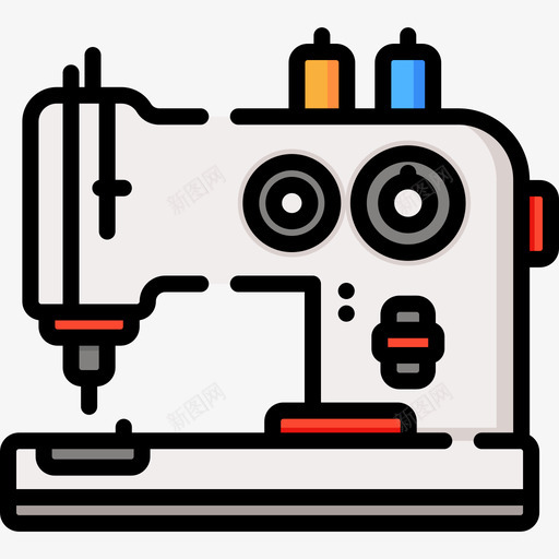 缝纫机时装4线性颜色图标svg_新图网 https://ixintu.com 时装 线性 缝纫机 设计 颜色