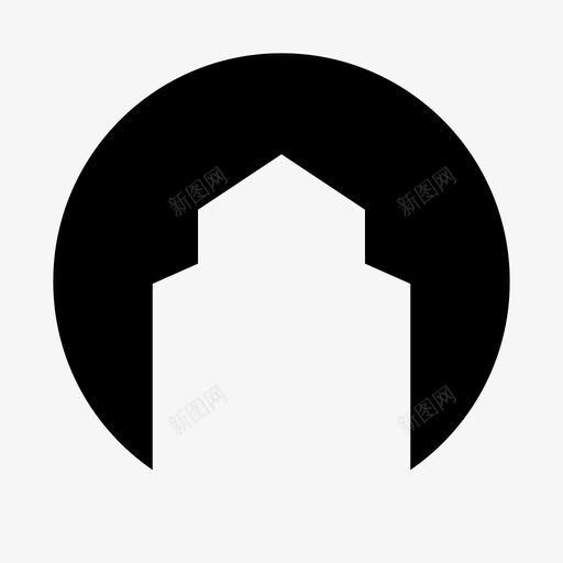 建筑城市大厦图标svg_新图网 https://ixintu.com 圆形 城市 大厦 建筑