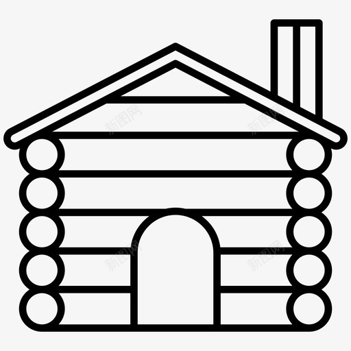 小屋自然户外图标svg_新图网 https://ixintu.com 丛林 小屋 户外 木材 树木 自然