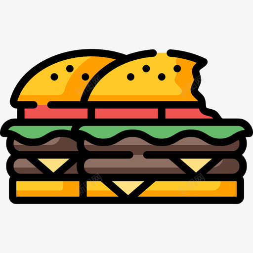 垃圾食品上瘾2线性颜色图标svg_新图网 https://ixintu.com 上瘾 垃圾 线性 颜色 食品