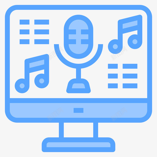 音乐音乐和声音12蓝色图标svg_新图网 https://ixintu.com 声音 蓝色 音乐
