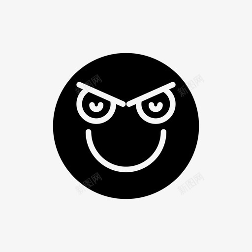 表情符号愤怒恼怒图标svg_新图网 https://ixintu.com 实心 恼怒 愤怒 符号 表情