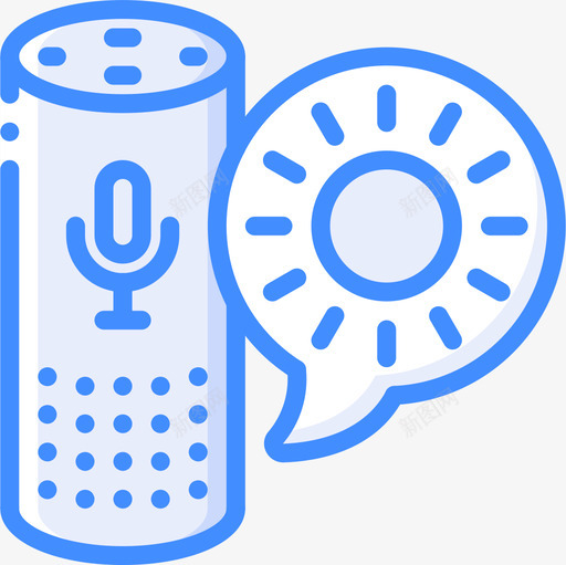 回声点语音助理5蓝色图标svg_新图网 https://ixintu.com 助理 回声 蓝色 语音