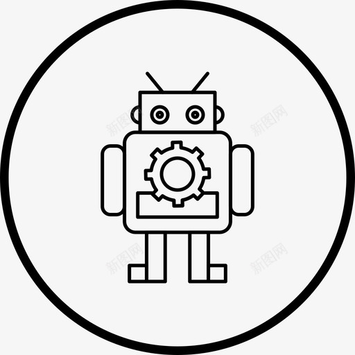 机器人可爱外骨骼图标svg_新图网 https://ixintu.com 可爱 图标 机器 机器人 线图 骨骼