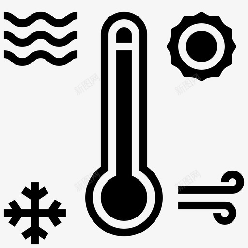 高温气候热量图标svg_新图网 https://ixintu.com 字形 气候 气候变化 温度计 热量 高温