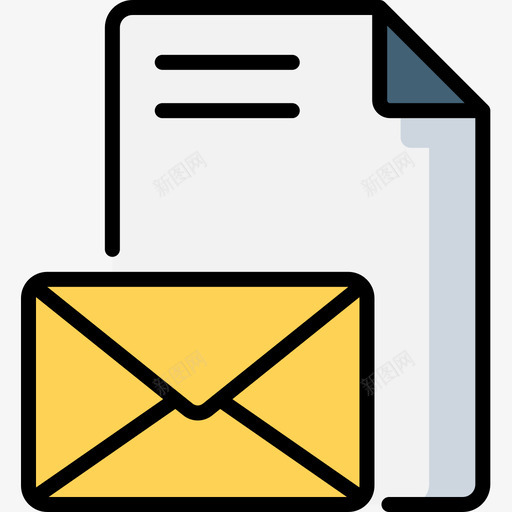 邮件数字服务10线性彩色图标svg_新图网 https://ixintu.com 数字服务10 线性彩色 邮件