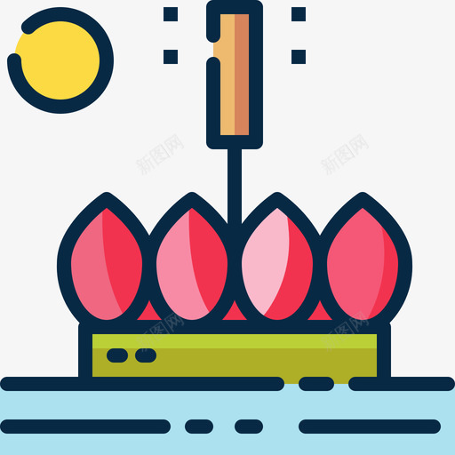 LoyKrathong泰国30线性颜色图标svg_新图网 https://ixintu.com LoyKrathong 泰国30 线性颜色