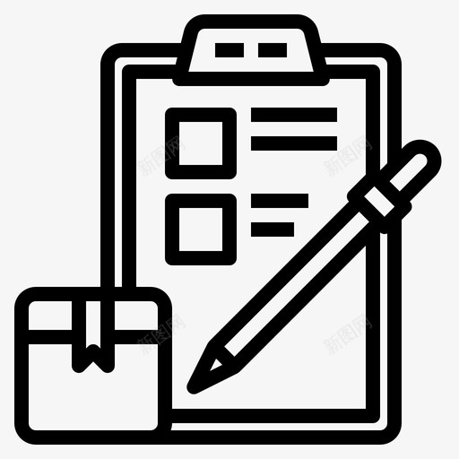 检查单货物配送图标svg_新图网 https://ixintu.com 仓库 大纲 检查 物流 货物 配送