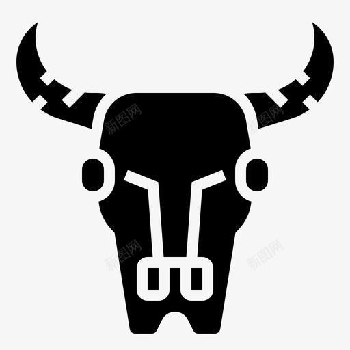 水牛公牛装饰图标svg_新图网 https://ixintu.com 公牛 墙壁 头骨 水牛 牛仔元素雕文 装饰