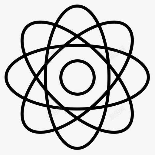 原子医学核图标svg_新图网 https://ixintu.com 世界 医学 原子 癌症 科学 细线