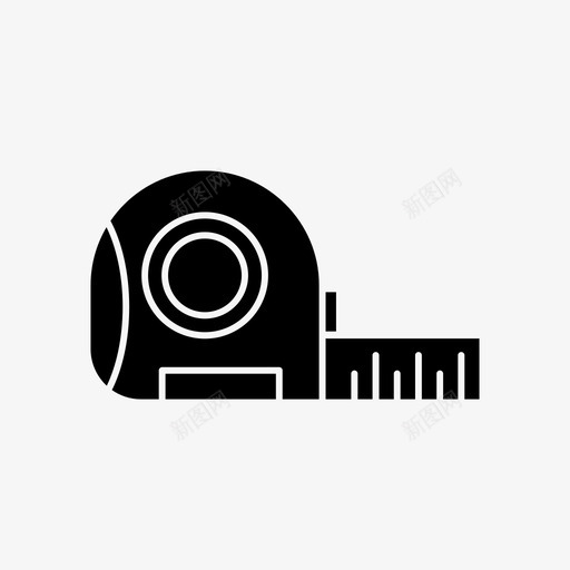 卷尺测量工具图标svg_新图网 https://ixintu.com 卷尺 字形图标 工具 测量